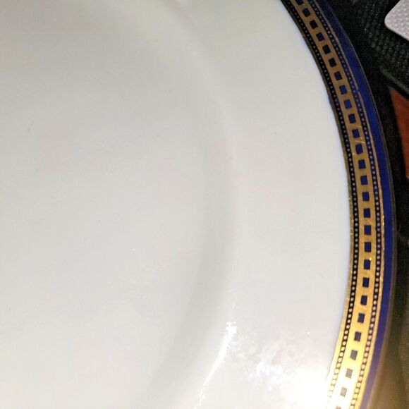 Antique Royal Doulton England Cobalt Blue Gold Rim Plate 10.5 MINT! Art Deco - Picture 12 of 13
